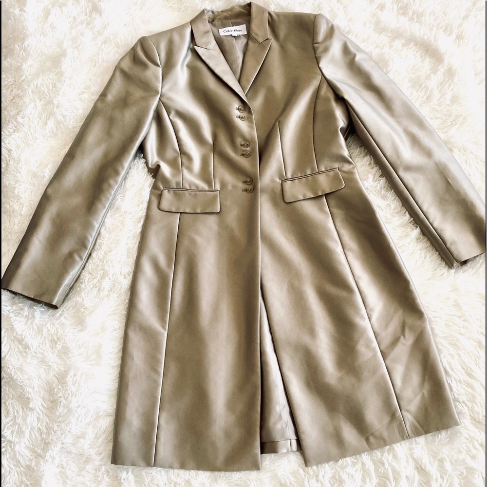 CALVIN KLEIN Metallic Gold pant suit Women Size 10